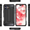 Hurtel Hybrid Armor iPhone 16 Plus Case - Black - (Hybrid Armor iPhone 16 Plus black)