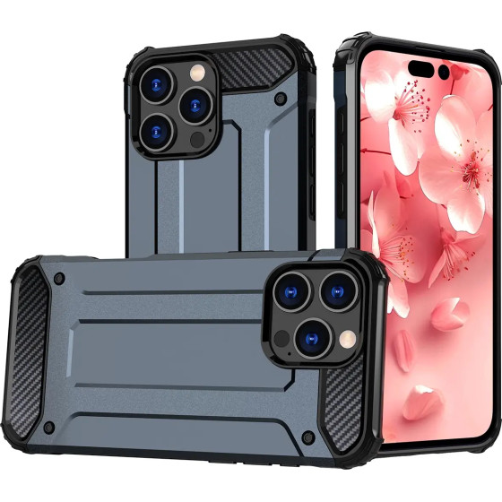 Hurtel Hybrid Armor iPhone 16 Pro Max Case - Blue - (Hybrid Armor iPhone 16 Pro Max blue)