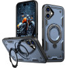 Hurtel Hybrid Armor Trendy Case with MagSafe for iPhone 16 Plus - Blue - (Hybrid Armor Trendy color matching MagSafe iPhone 16 Plus navy blue)