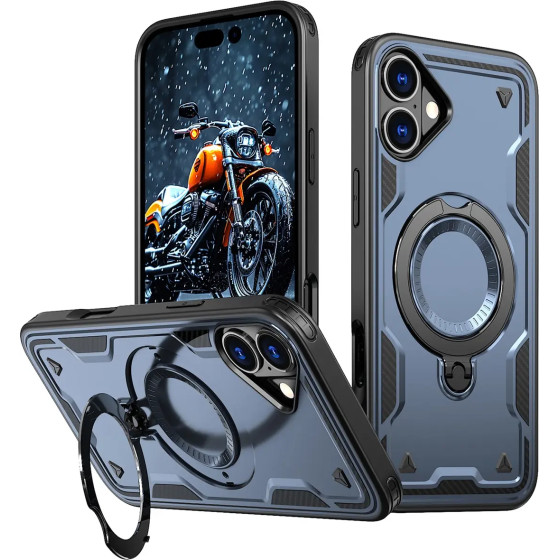 Hurtel Hybrid Armor Trendy Case with MagSafe for iPhone 16 Plus - Blue - (Hybrid Armor Trendy color matching MagSafe iPhone 16 Plus navy blue)