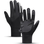 Hurtel Insulated, anti-slip sports phone gloves (size XL) - black - (Touchscreen gloves thickened 4 XL black)