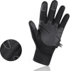 Hurtel Insulated, anti-slip sports phone gloves (size XL) - black - (Touchscreen gloves thickened 4 XL black)