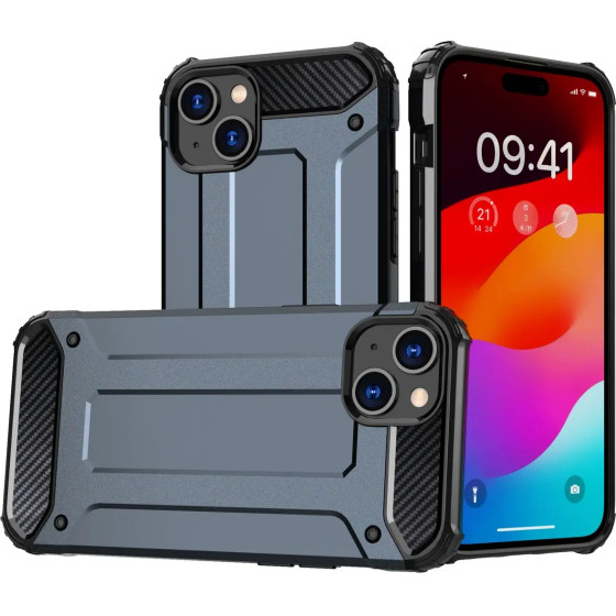 Hurtel iPhone 15 Plus Hybrid Armor case - blue - (Hybrid Armor IPHONE 15 PLUS BLUE)