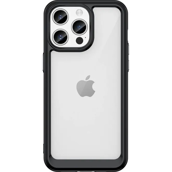 Hurtel iPhone 15 Pro Outer Space reinforced case with a flexible frame - black - (Outer Space Case IPHONE 15 PRO BLACK)