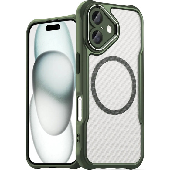 Hurtel Leading Series MagSafe Silicone Case for iPhone 16 Plus - Green - (Leading series MagSafe Iphone 16 Plus green)