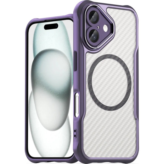 Hurtel Leading Series MagSafe Silicone Case for iPhone 16 Plus - Purple - (Leading series MagSafe Iphone 16 Plus purple)