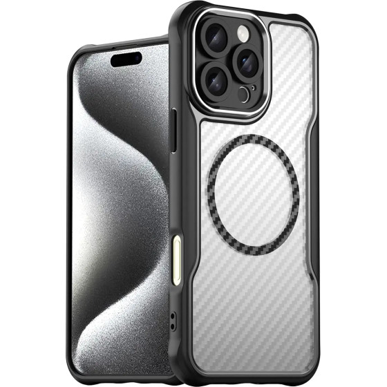 Hurtel Leading Series MagSafe Silicone Case for iPhone 16 Pro Max - Black - (Leading series MagSafe Iphone 16 Pro Max black)