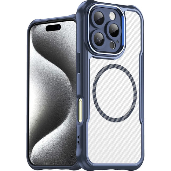 Hurtel Leading Series MagSafe Silicone Case for iPhone 16 Pro Max - Blue - (Leading series MagSafe Iphone 16 Pro Max blue)