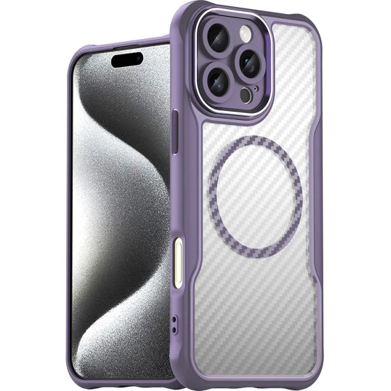 Hurtel Leading Series MagSafe Silicone Case for iPhone 16 Pro Max - Purple - (Leading series MagSafe Iphone 16 Pro Max purple)