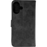 Hurtel Leather Book Case for iPhone 16 - black - (Leather Book Case for iPhone 16 Black)