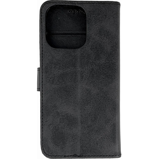 Hurtel Leather Book Case for iPhone 16 Pro Max - black - (Leather Book Case for iPhone 16 Pro Max Black)