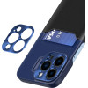 Hurtel Leather Stand Case case for iPhone 14 Pro cover card wallet with stand blue - (Leather Stand Case iPhone 14 Pro Blue)