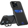 Hurtel Leather Stand Case for iPhone 14 Pro Max cover card wallet with stand black - (Leather Stand Case iPhone 14 Pro Max Black)