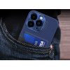 Hurtel Leather Stand Case for iPhone 14 Pro Max cover card wallet with stand blue - (Leather Stand Case iPhone 14 Pro Max Blue)