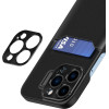 Hurtel Leather Stand Case for Samsung Galaxy S23 Ultra cover card wallet with stand black - (Leather Stand Case Samsung S23 Ultra Black)