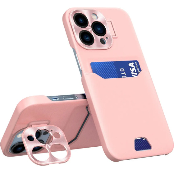 Hurtel Leather Stand Case for Samsung Galaxy S23 Ultra Cover Card Wallet with Stand Pink - (Leather Stand Case Samsung S23 Ultra Pink)