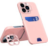 Hurtel Leather Stand Case for Samsung Galaxy S23+ card wallet cover with stand pink - (Leather Stand Case Samsung S23 Plus Pink)