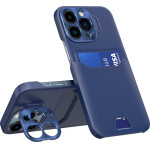 Hurtel Leather Stand Case for Samsung Galaxy S23+ cover card wallet with stand blue - (Leather Stand Case Samsung S23 Plus Blue)