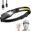 Hurtel LED headlamp with IPX4 motion sensor USB-C 1200 mAh - black - (WLCHL03)