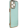 Hurtel Lighting Color Case for iPhone 12 Pro Max, gel cover with a gold frame, mint - (Lighting Color Case iPhone 12 Pro Max MINT)