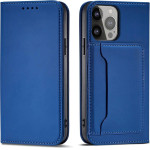 Hurtel Magnet Card Case case for iPhone 14 Plus flip cover wallet stand blue - (Magnet Card IPHONE 14 Plus BLUE)