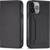 Hurtel Magnet Card Case case for iPhone 14 Pro flip cover wallet stand black - (Magnet Card IPHONE 14 PRO BLACK)