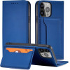 Hurtel Magnet Card Case case for iPhone 14 Pro Max flip cover wallet stand blue - (Magnet Card IPHONE 14 PRO MAX BLUE)