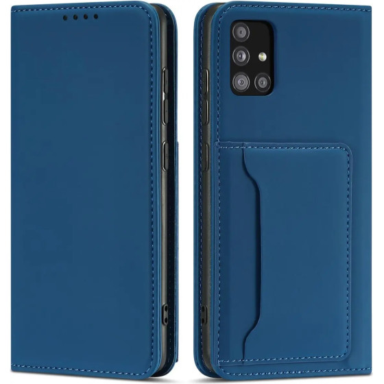 Hurtel Magnet Card Case Case For Samsung Galaxy A13 5G Pouch Wallet Card Holder Blue - (Magnet Card Samsung A13 5G Blue)