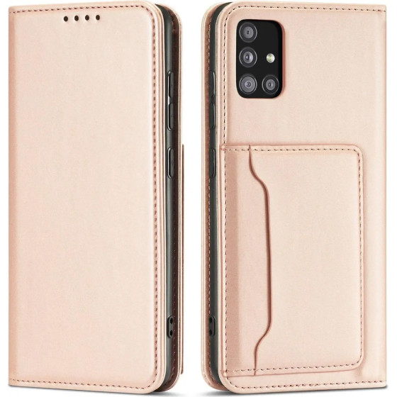 Hurtel Magnet Card Case Case for Samsung Galaxy A13 5G Pouch Wallet Card Holder Pink - (Magnet Card Samsung A13 5G Pink)