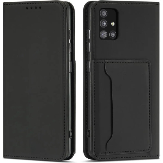 Hurtel Magnet Card Case Case for Samsung Galaxy A53 5G Pouch Wallet Card Holder Black - (Magnet Card Samsung A53 Black)