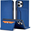 Hurtel Magnet Card Case for iPhone 12 cover card wallet card stand blue - (Magnet Card iPhone 12 Blue)