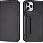 Hurtel Magnet Card Case for iPhone 12 Pro Max Pouch Card Wallet Card Holder Black - (Magnet Card iPhone 12 Pro Max Black)