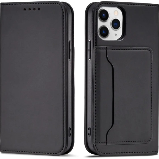 Hurtel Magnet Card Case for iPhone 12 Pro Max Pouch Card Wallet Card Holder Black - (Magnet Card iPhone 12 Pro Max Black)