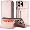 Hurtel Magnet Card Case for iPhone 12 Pro Max Pouch Card Wallet Card Holder Pink - (Magnet Card iPhone 12 Pro Max Pink)