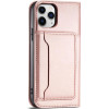 Hurtel Magnet Card Case for iPhone 12 Pro Max Pouch Card Wallet Card Holder Pink - (Magnet Card iPhone 12 Pro Max Pink)