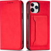 Hurtel Magnet Card Case for iPhone 12 Pro Max Pouch Card Wallet Card Holder Red - (Magnet Card iPhone 12 Pro Max Red)