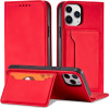 Hurtel Magnet Card Case for iPhone 12 Pro Max Pouch Card Wallet Card Holder Red - (Magnet Card iPhone 12 Pro Max Red)