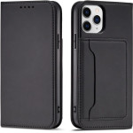 Hurtel Magnet Card Case for iPhone 12 Pro Pouch Card Wallet Card Holder Black - (Magnet Card iPhone 12 Pro Black)