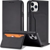 Hurtel Magnet Card Case for iPhone 12 Pro Pouch Card Wallet Card Holder Black - (Magnet Card iPhone 12 Pro Black)