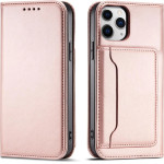 Hurtel Magnet Card Case for iPhone 12 Pro Pouch Card Wallet Card Stand Pink - (Magnet Card iPhone 12 Pro Pink)