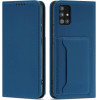 Hurtel Magnet Card Case For Samsung Galaxy A12 5G Pouch Wallet Card Holder Blue - (Magnet Card Samsung A12 Blue)