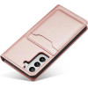 Hurtel Magnet Card Case for Samsung Galaxy S22 + (S22 Plus) Pouch Wallet Card Holder Pink - (Magnet Card Samsung S22 PLUS Pink)