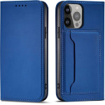 Hurtel Magnet Card Case for Samsung Galaxy S23 flip cover wallet stand blue - (MAGNET CARD SAMSUNG S23 BLUE)