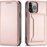 Hurtel Magnet Card Case for Samsung Galaxy S23 Flip Wallet Stand Pink - (MAGNET CARD SAMSUNG S23 PINK)
