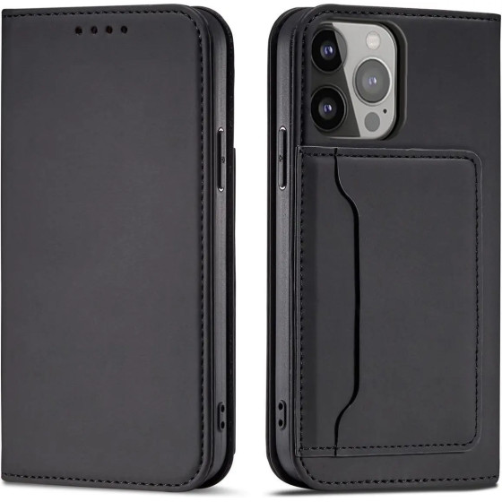 Hurtel Magnet Card Case for Samsung Galaxy S23+ flip cover wallet stand black - (MAGNET CARD SAMSUNG S23 PLUS BLACK)