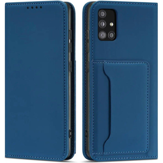 Hurtel Magnet Card Case for Xiaomi Redmi Note 11 Pro Pouch Card Wallet Card Holder Blue - (Magnet Card Xiaomi Redmi Note 11 PRO Global Blue)