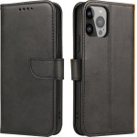Hurtel Magnet Case elegant bookcase type case with kickstand for iPhone 13 Pro Max black - (Magnet Case iPhone 13 Pro Max 6,7 Black)
