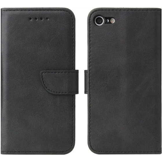 Hurtel Magnet Case Elegant Case Cover Flip Cover iPhone SE 2022 / SE 2020 / iPhone 8 / iPhone 7 Black - (Magnet Case Iphone 7/8/SE 2020 Black)
