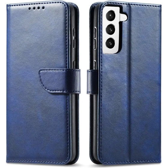 Hurtel Magnet Case Elegant Case Cover Flip Cover Samsung Galaxy S22 + (S22 Plus) Blue - (Magnet Case Samsung S22 Plus Blue)