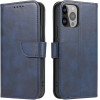 Hurtel Magnet Case elegant case cover with a flap and stand function for iPhone 14 Max blue - (MAGNET CASE IPHONE 14 Plus BLUE)